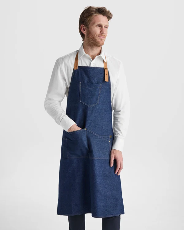Grembiule Lungo in Denim – Cinturino con Bottone in Metallo e Tasche Multifunzione, da 20 pezzi personalizzazione compresa Grembiule Lungo in Denim – Cinturino con Bottone in Metallo e Tasche Multifunzione, da 20 pezzi personalizzazione compresa