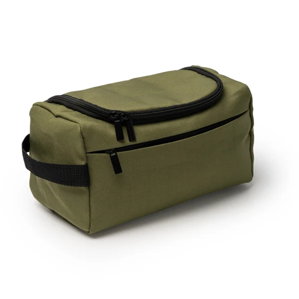 Necessaire in RPET 600D – Tasca Interna Mesh, Zip Invisibile Frontale e Manico Laterale