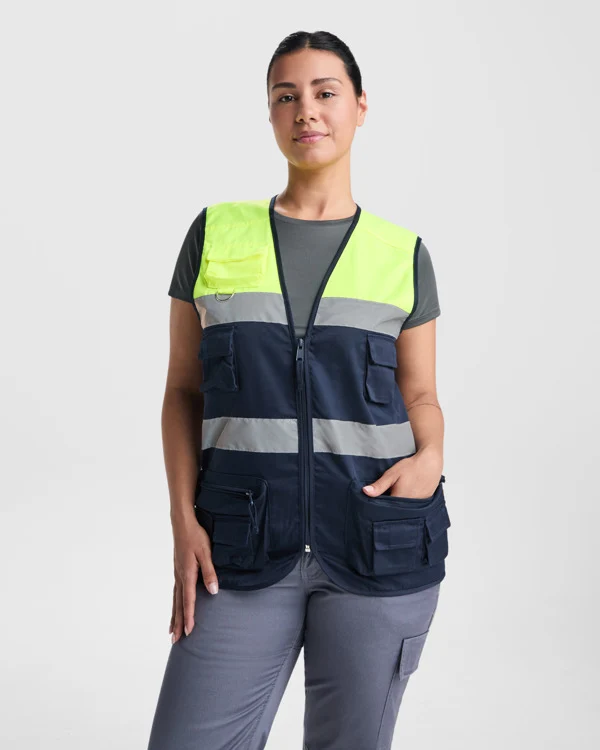 Gilet Multitasche Bicolore Alta Visibilità BETA – Fasce Riflettenti
