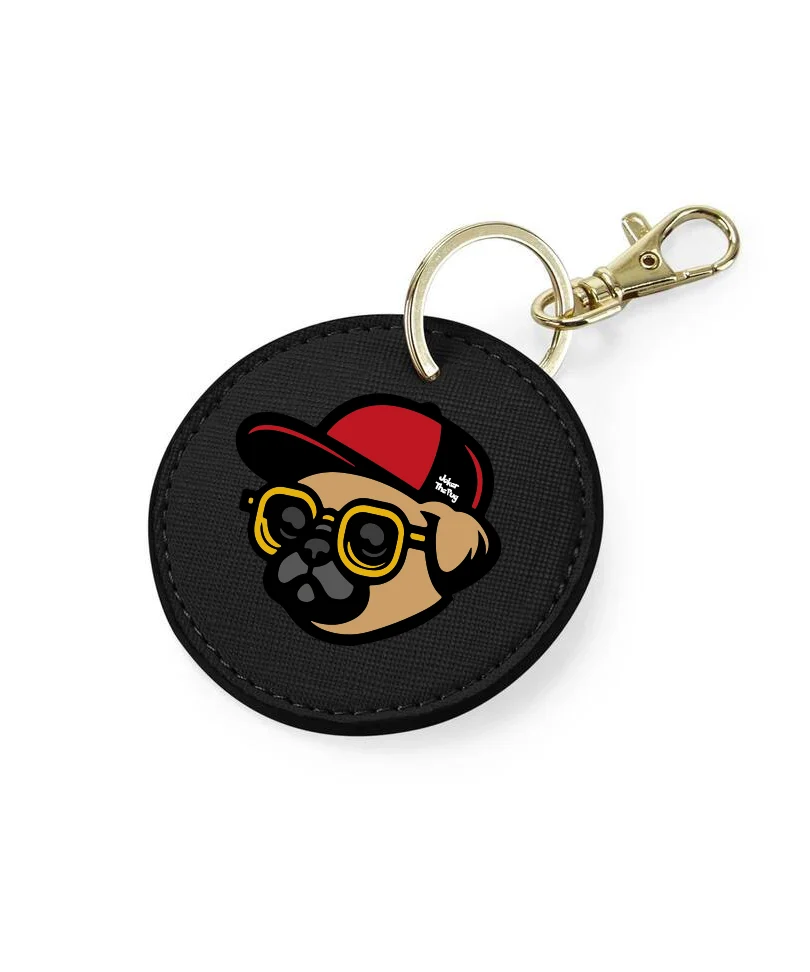 Portachiavi Elegante Circolare Personalizzabile Nero - Bag Base