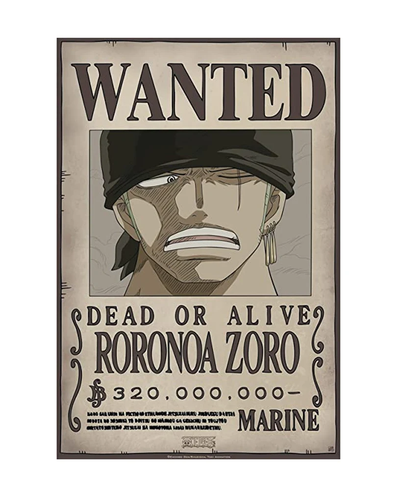 One Piece – Poster “WANTED ZORO” (52X38)
