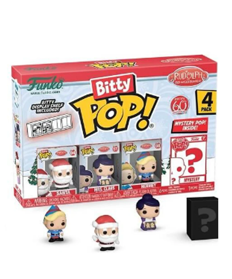 Santa Claus / Mrs. Claus / Hermey / Mystery Bitty (4-Pack)