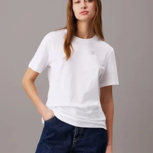 Calvin Klein T Shirt Donna Ck Embro Badge Calvin Klein T Shirt Donna Ck Embro Badge