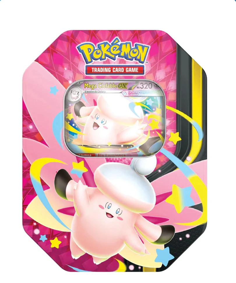 Pokémon Megaevoluzione: Chiarodiluna – Tin Mega Clefable-ex Pokémon Megaevoluzione: Chiarodiluna – Tin Mega Clefable-ex