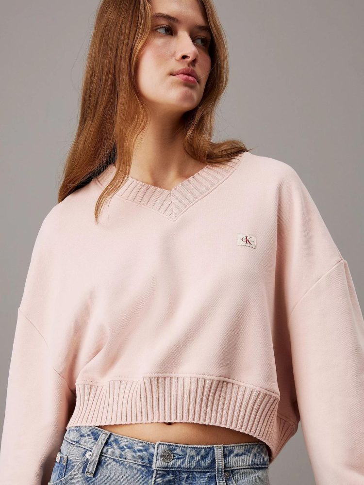 Calvin Klein Felpa Donna Woven Label - immagine 3