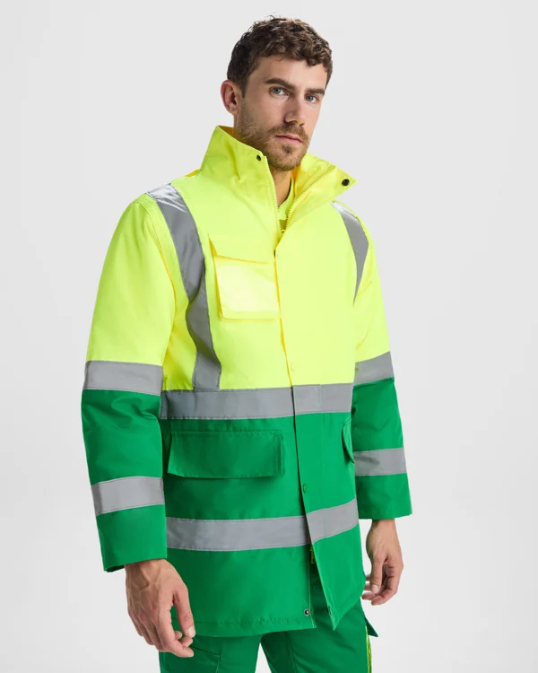 Parka Imbottito MERAK Alta Visibilità – Impermeabile con Fasce Riflettenti | Roly WRK