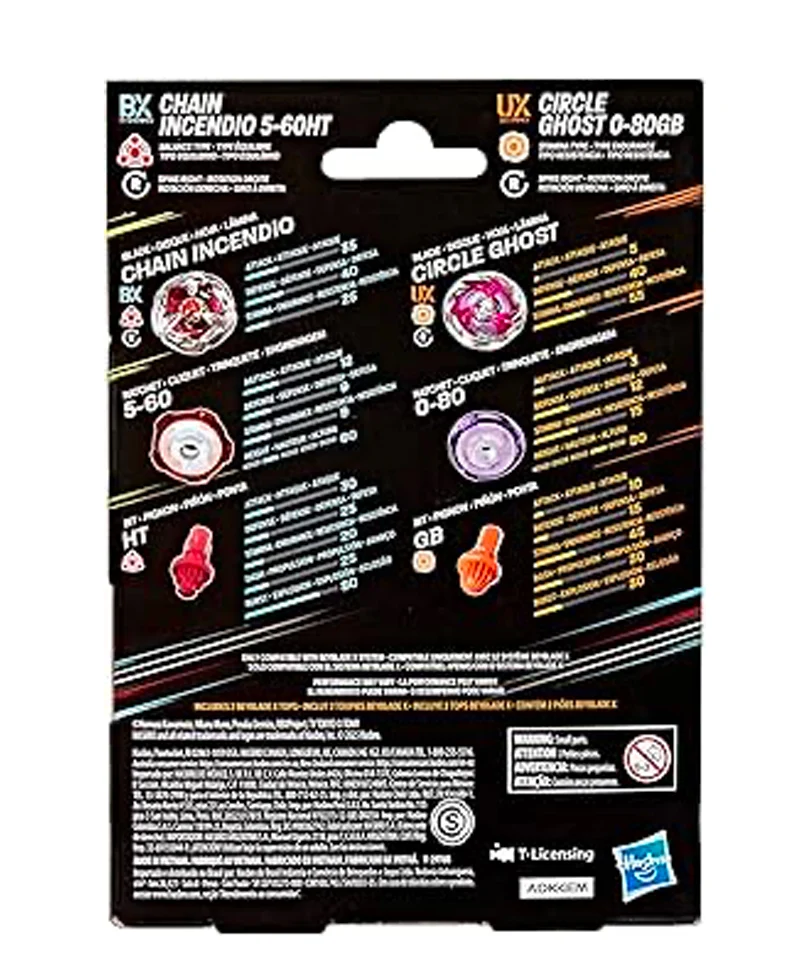 Beyblade X - Dual Pack: Chain Incendio 5-60HT & Circle Ghost 0-80GB - immagine 3
